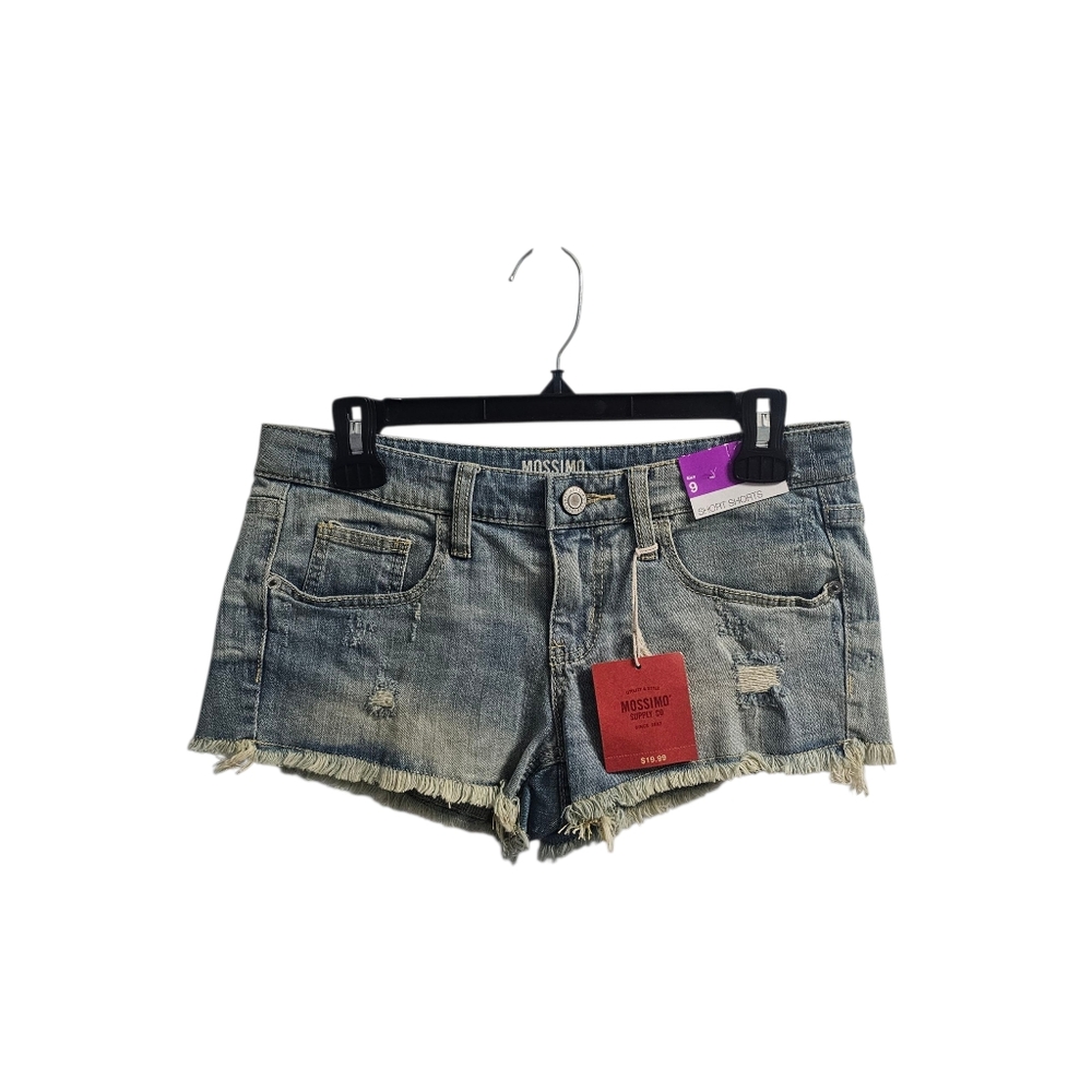 Mossimo Vintage y2k Micro Jean Shorts Size 9 Low Rise Distressed Light Wash